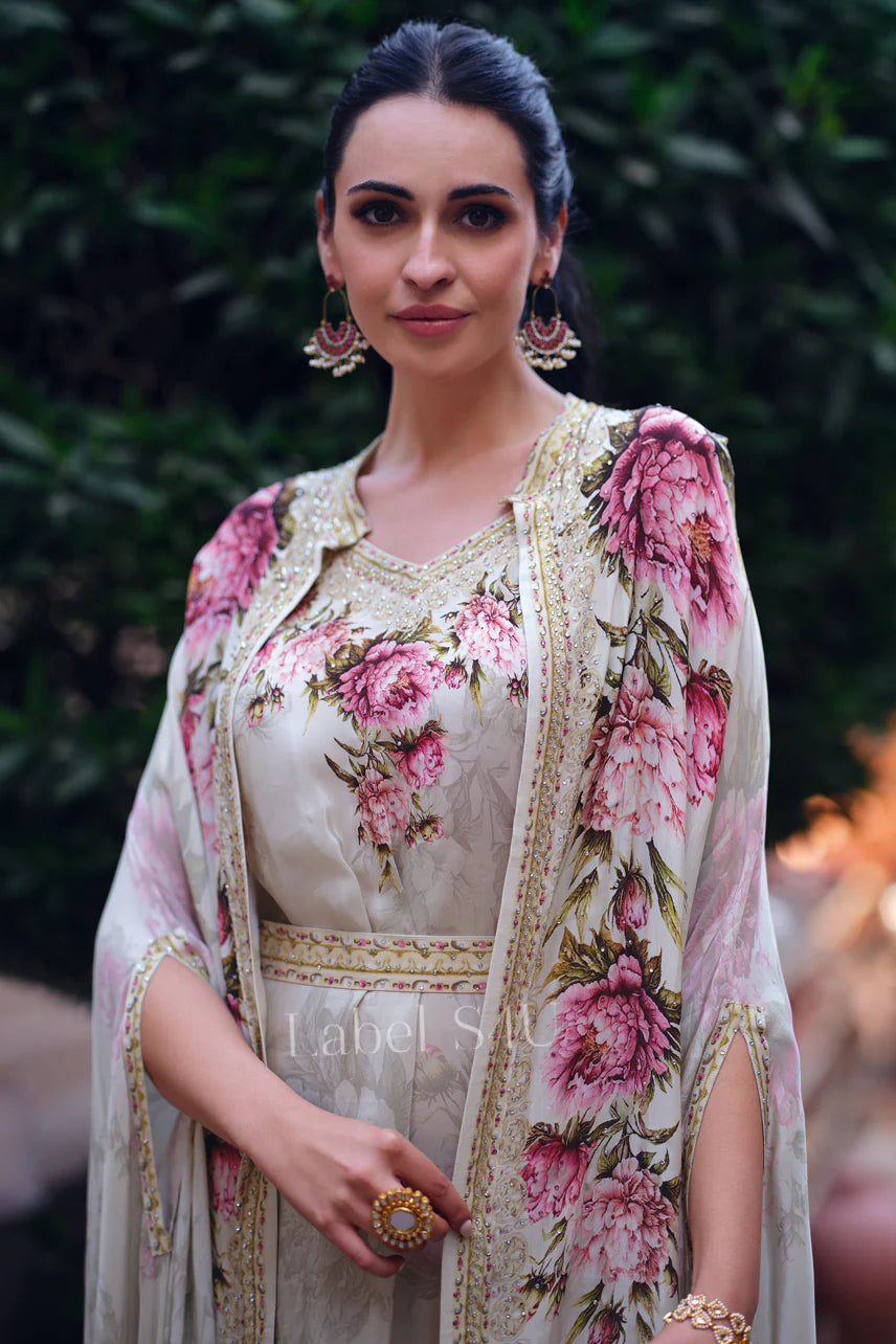 Elegant Floral Print Kaftan SHIV