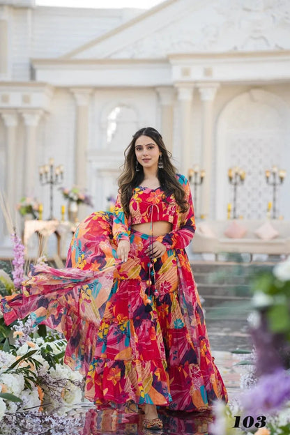 Amazing Multi Color Floral 103 FVD - Indian Dress House 786