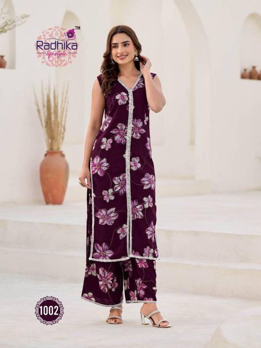 Beautiful Purple Floral REV 1002 - Indian Dress House 786