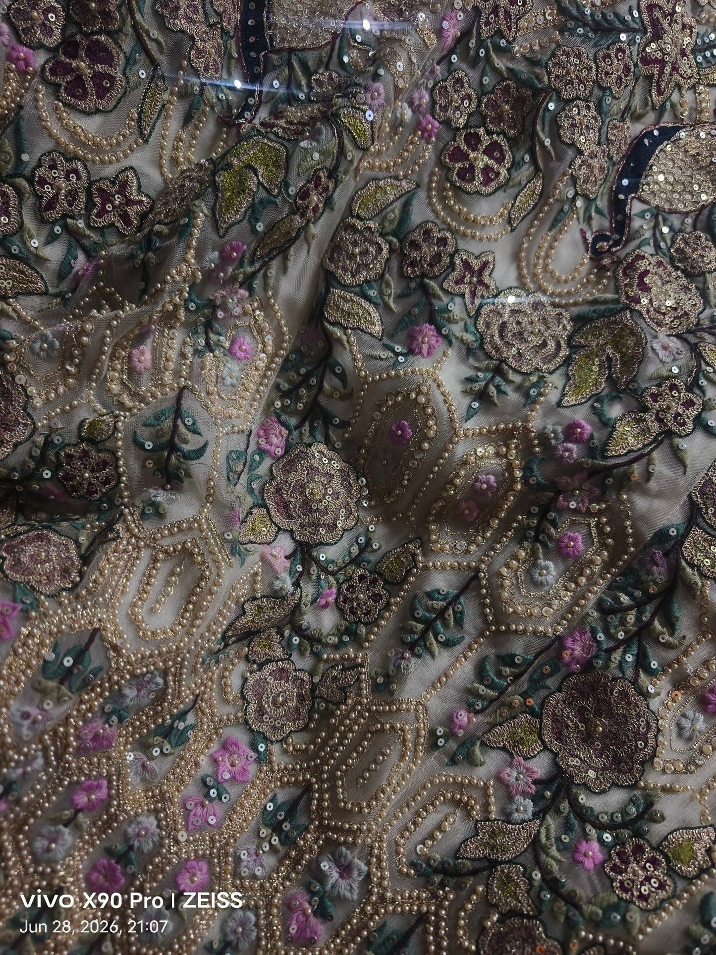 Breath Taking Beige Floral Koskii - Indian Dress House 786