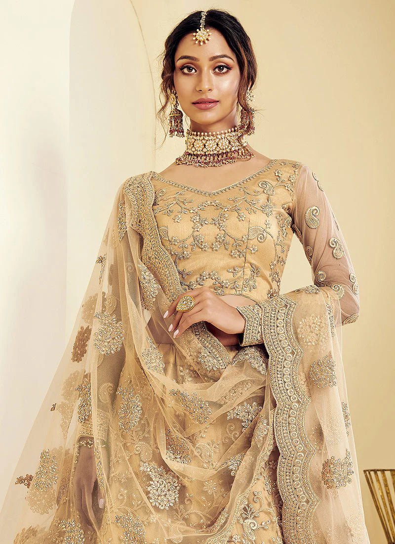 Breath Taking Floral Gold ALZL - Indian Dress House 786