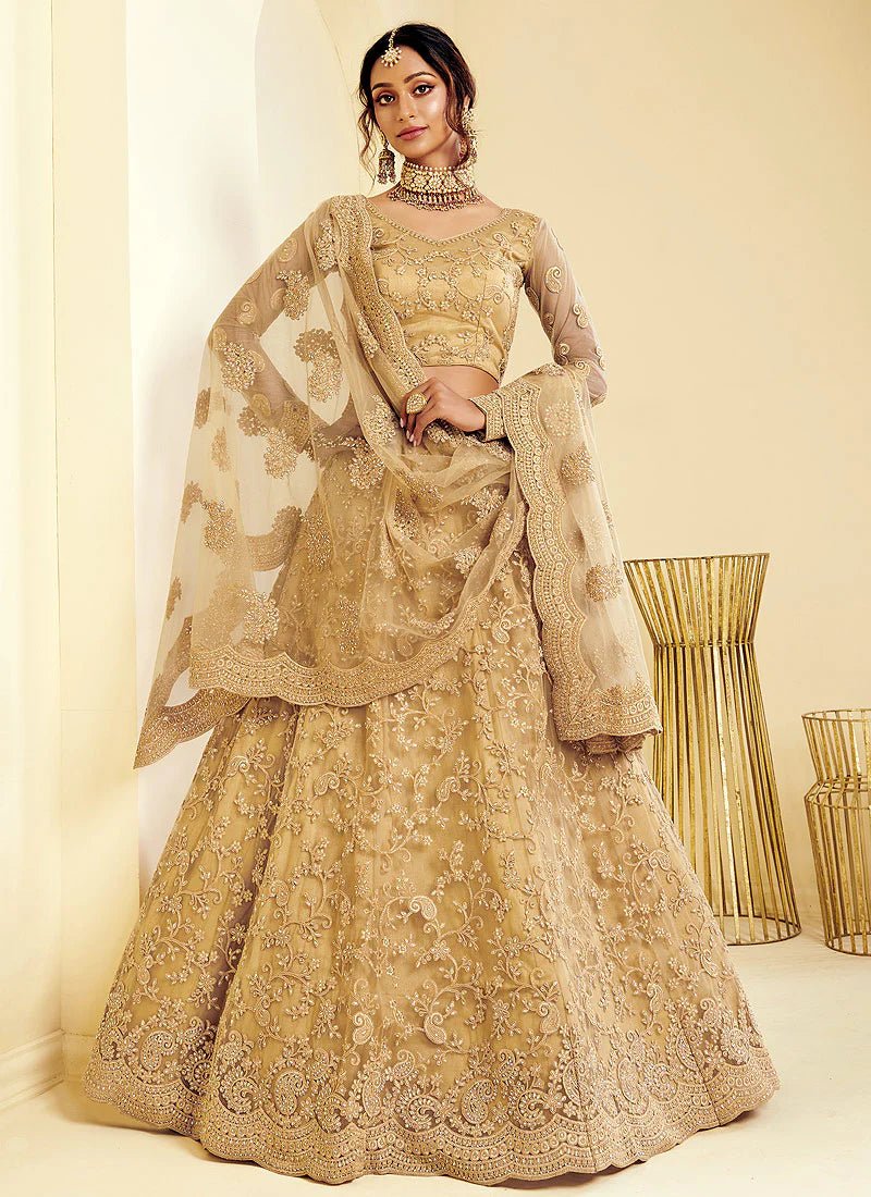 Breath Taking Floral Gold ALZL - Indian Dress House 786