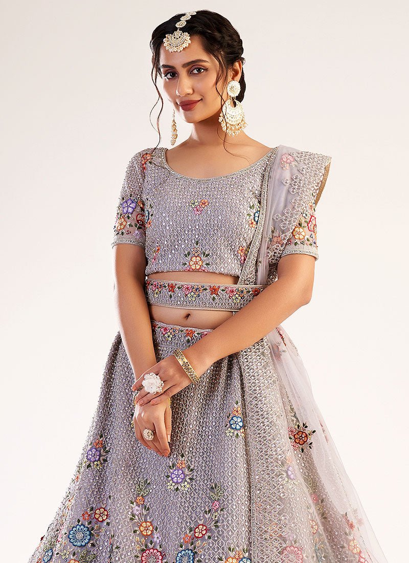 Breath Taking Lavender Floral ABHFL - Indian Dress House 786