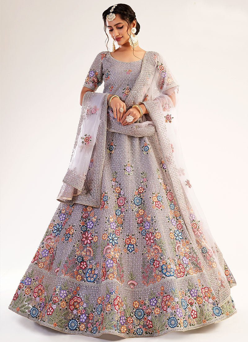 Breath Taking Lavender Floral ABHFL - Indian Dress House 786