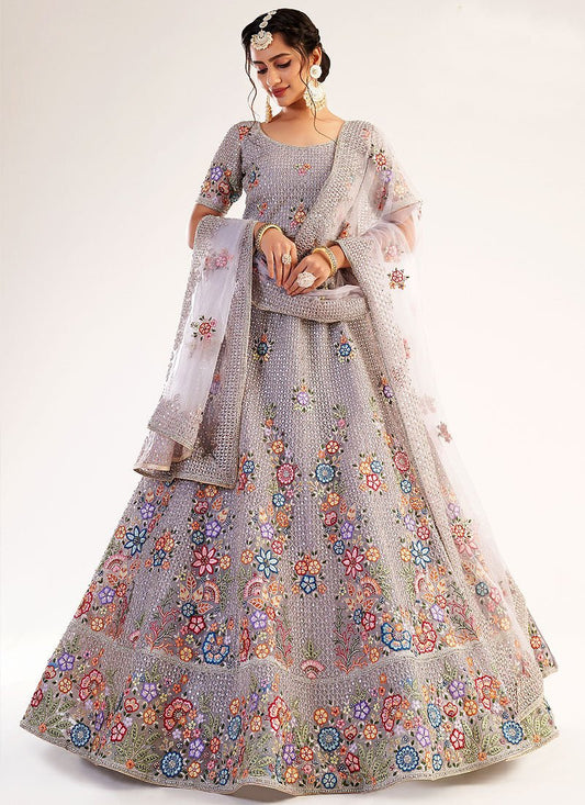Breath Taking Lavender Floral ABHFL - Indian Dress House 786