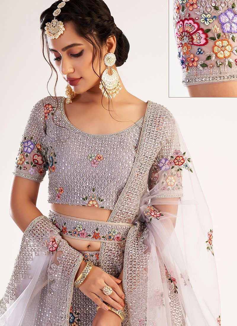 Breath Taking Lavender Floral ABHFL - Indian Dress House 786