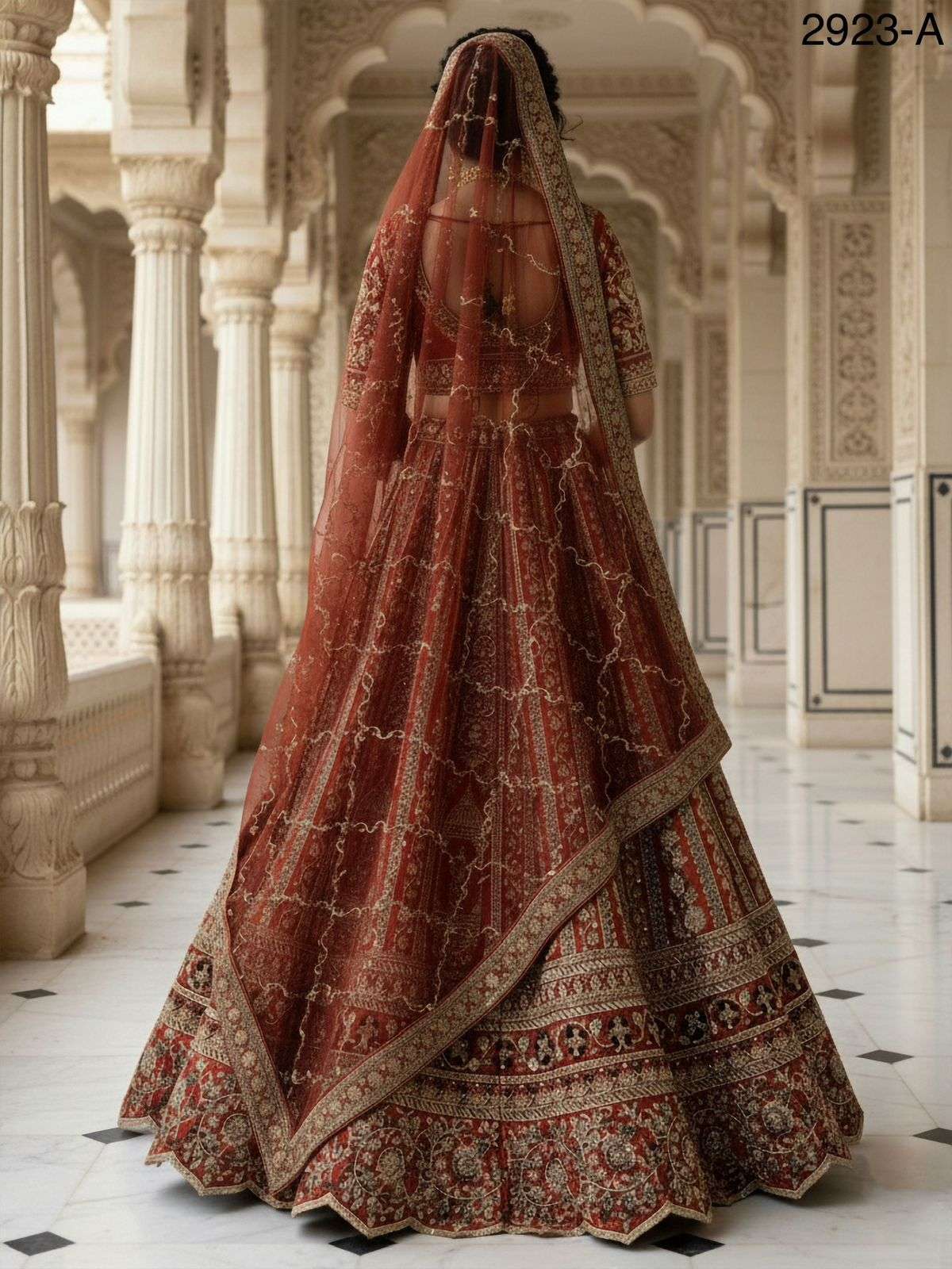 Breath Taking Orange Bridal Lengha - Indian Dress House 786