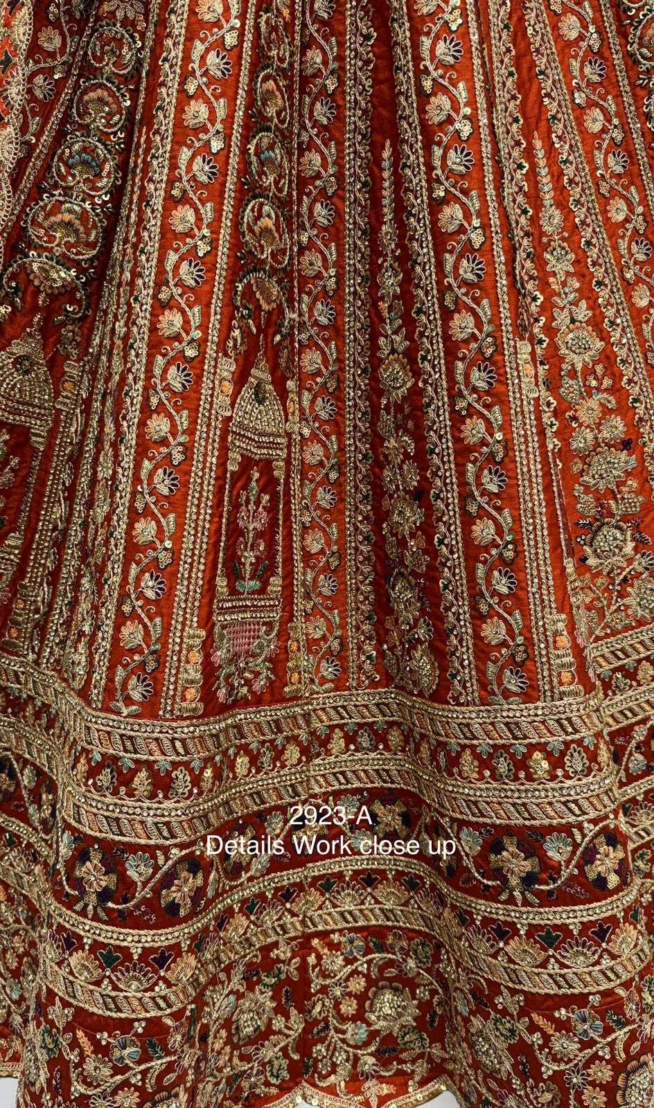 Breath Taking Orange Bridal Lengha - Indian Dress House 786