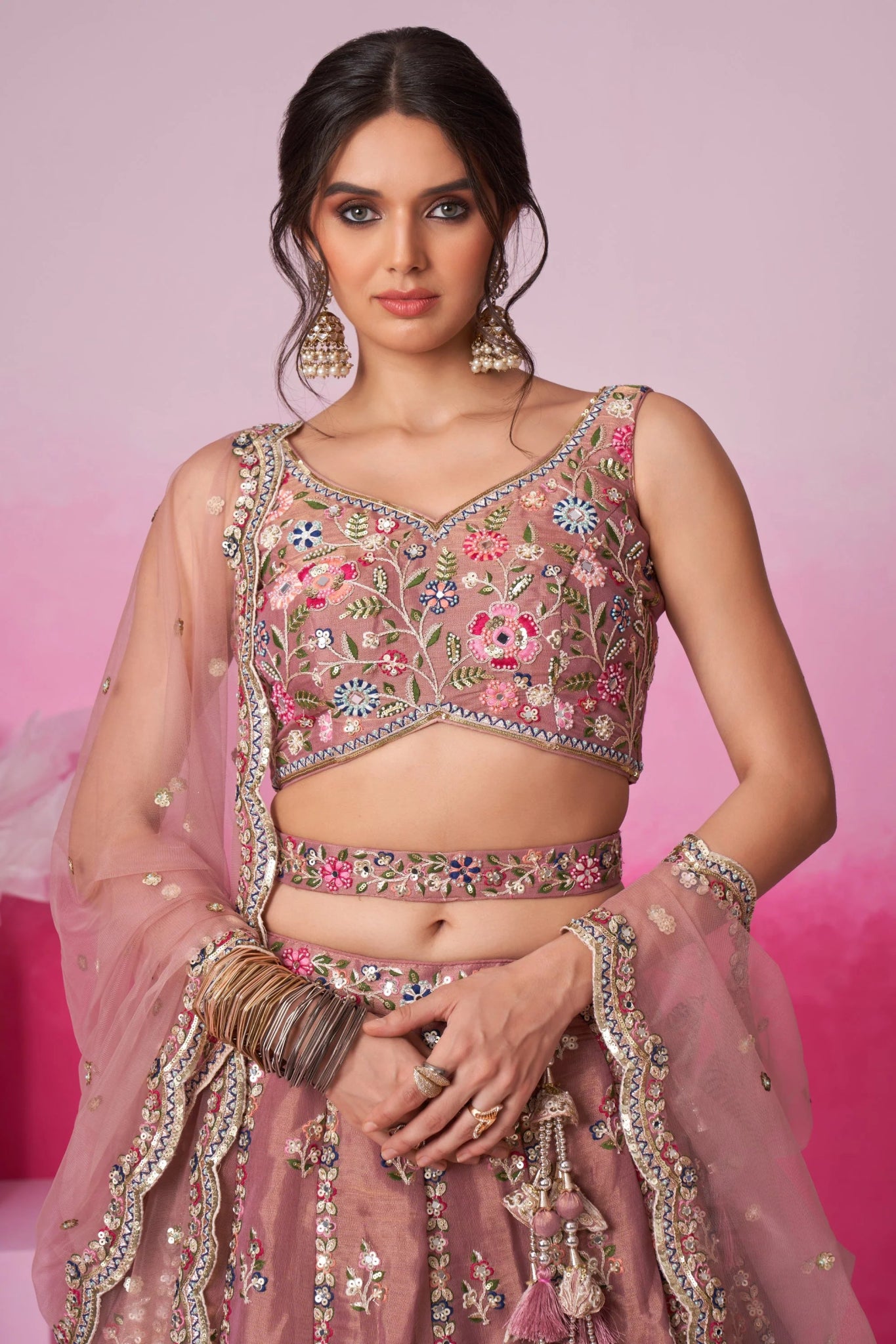 Breath Taking Pink Floral ACL - Indian Dress House 786