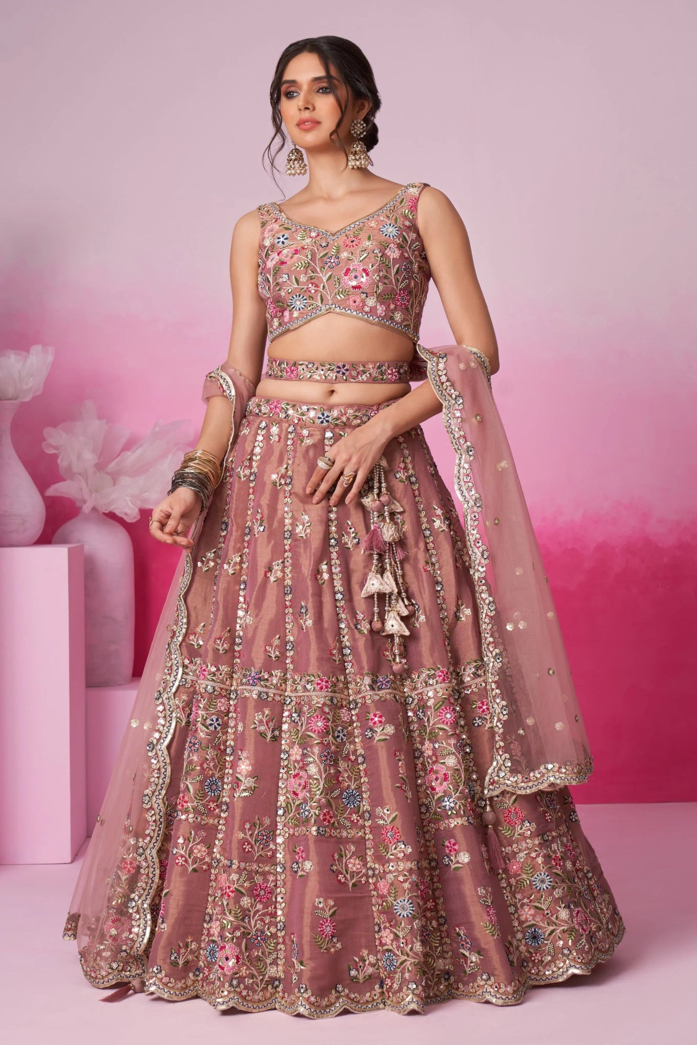 Breath Taking Pink Floral ACL - Indian Dress House 786