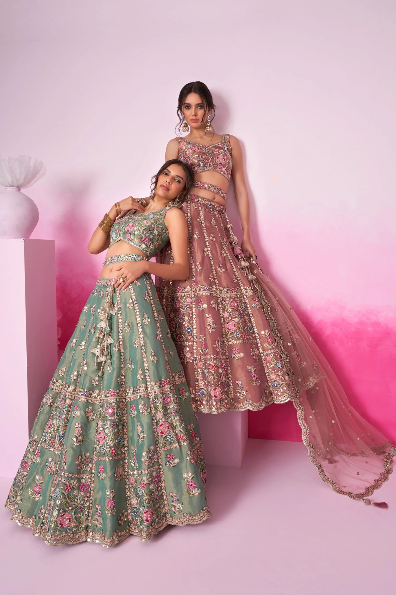 Breath Taking Sea Green Floral ACL - Indian Dress House 786