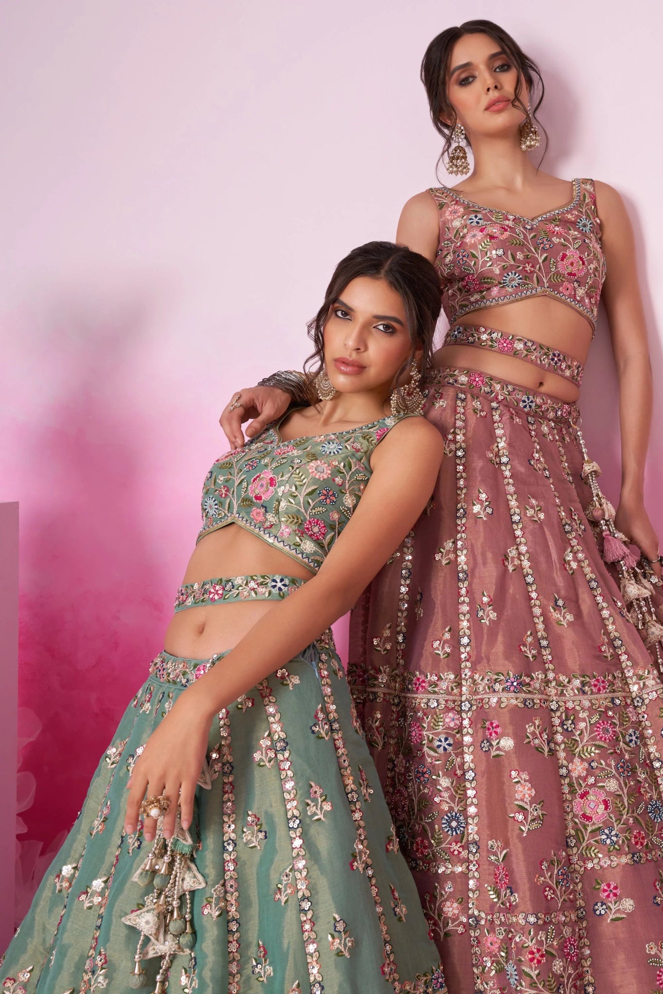 Breath Taking Sea Green Floral ACL - Indian Dress House 786