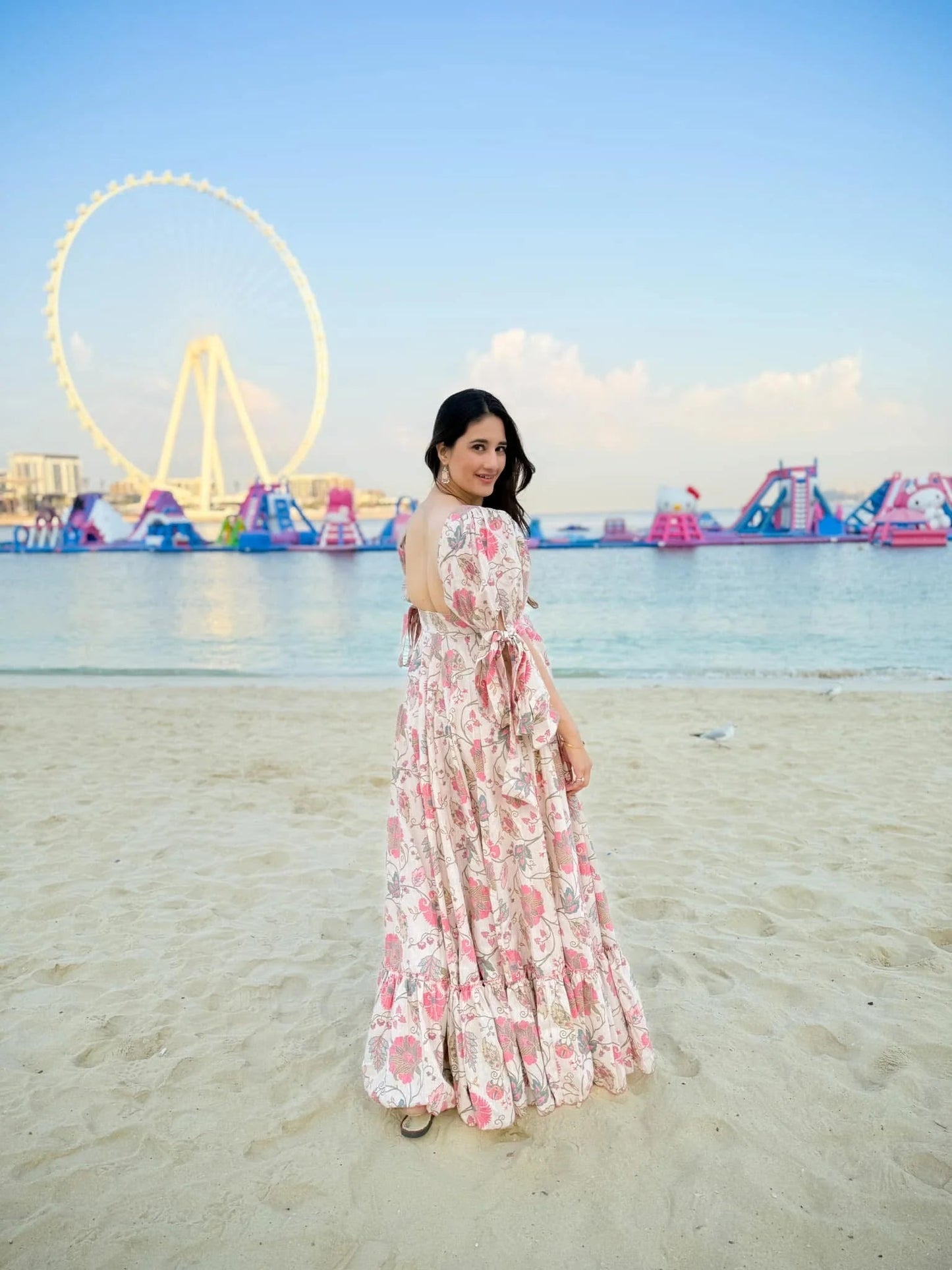 Calming Off White & Pink Red LC 11003 FVD - Indian Dress House 786