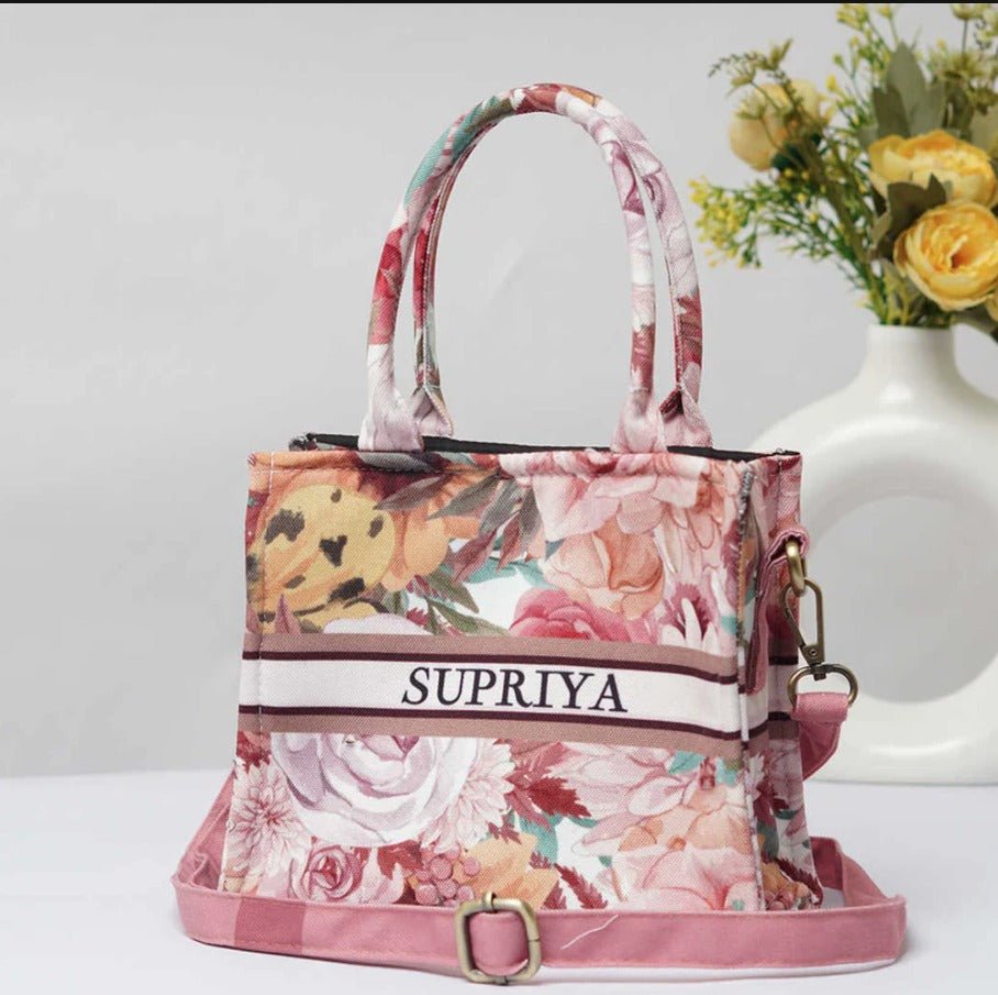 Cute Floral Pink Tote CFB - Indian Dress House 786