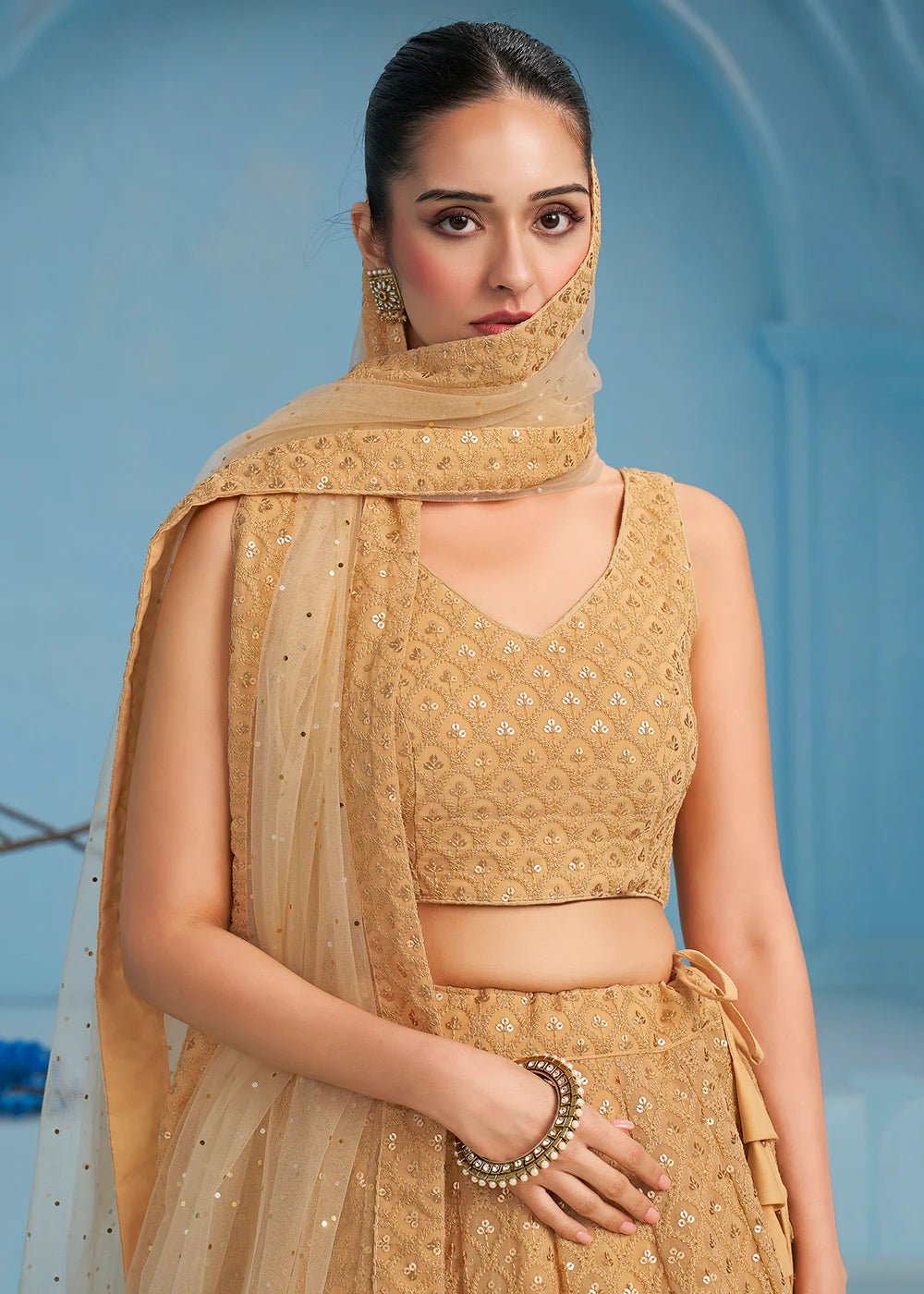 Elegant Beige ZFL - Indian Dress House 786