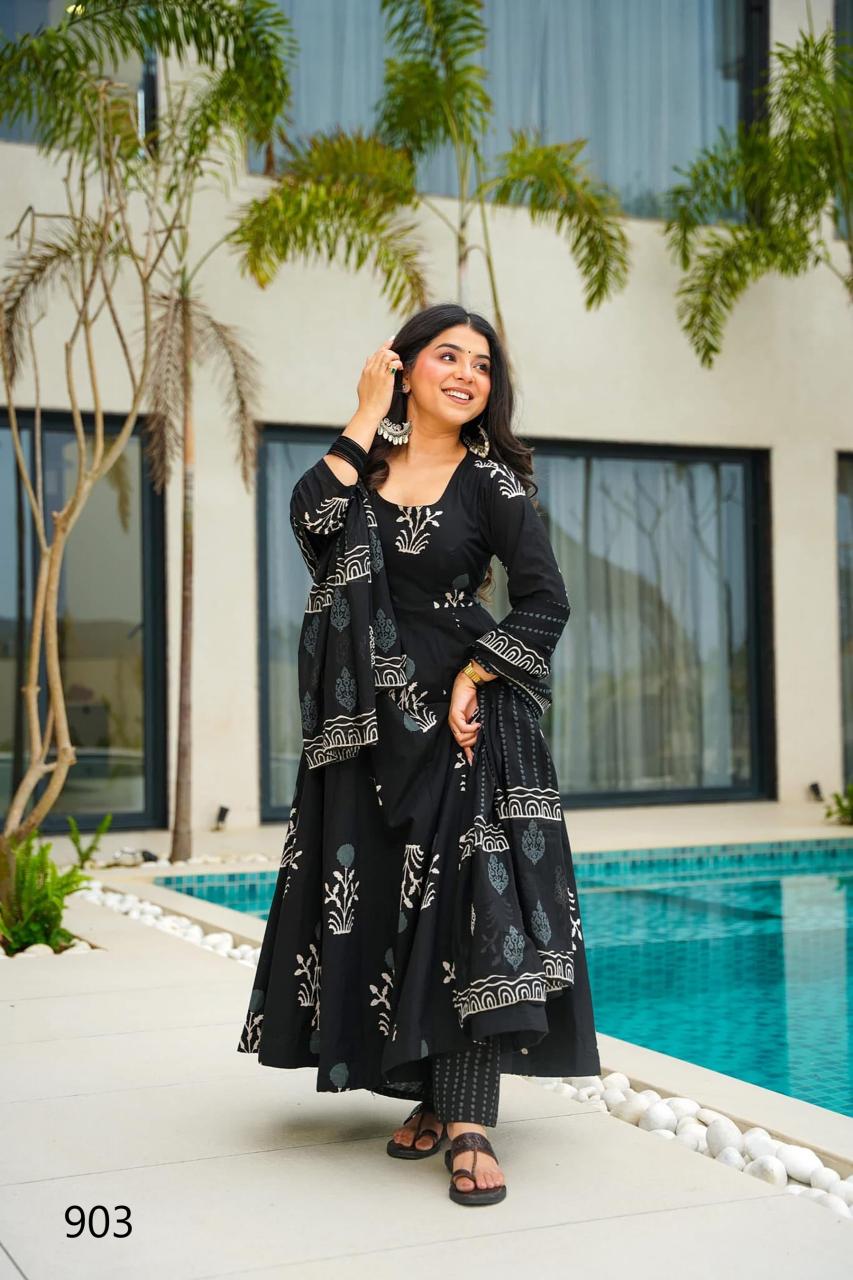 Elegant Black Fl LC 903 FVD - Indian Dress House 786