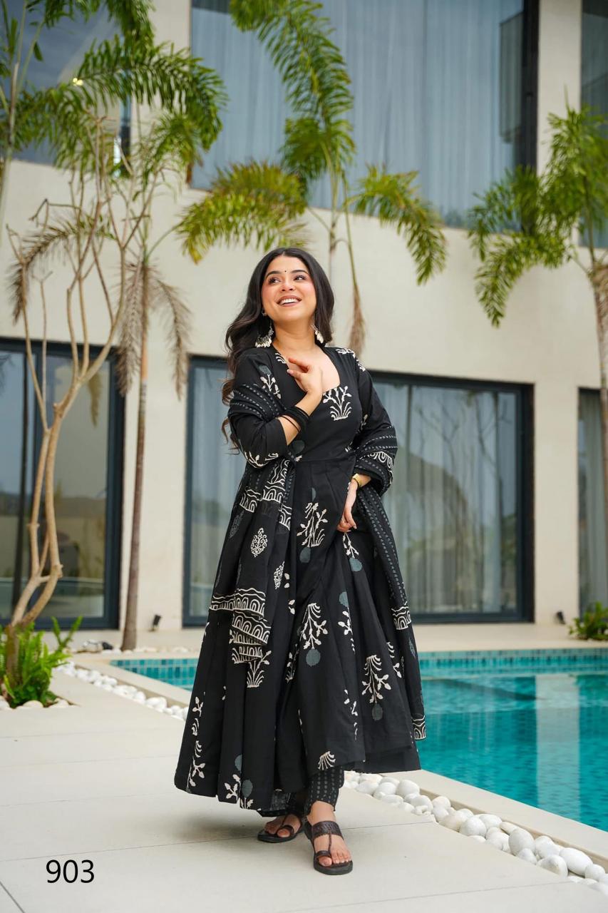 Elegant Black Fl LC 903 FVD - Indian Dress House 786