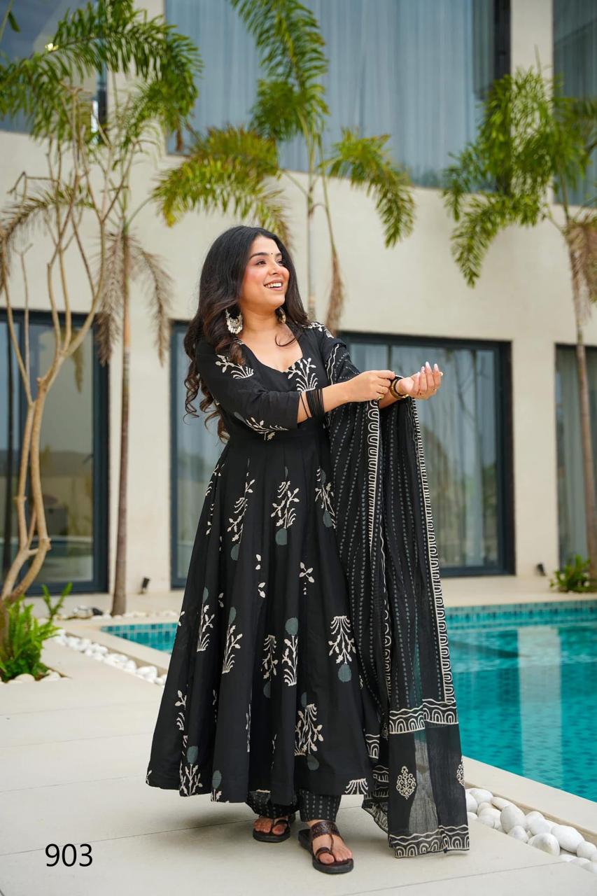 Elegant Black Fl LC 903 FVD - Indian Dress House 786