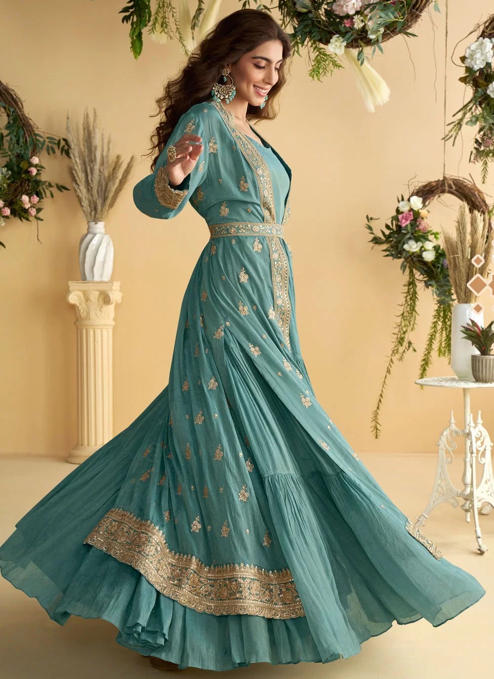 Elegant Blue Tulip SYTJ - Indian Dress House 786