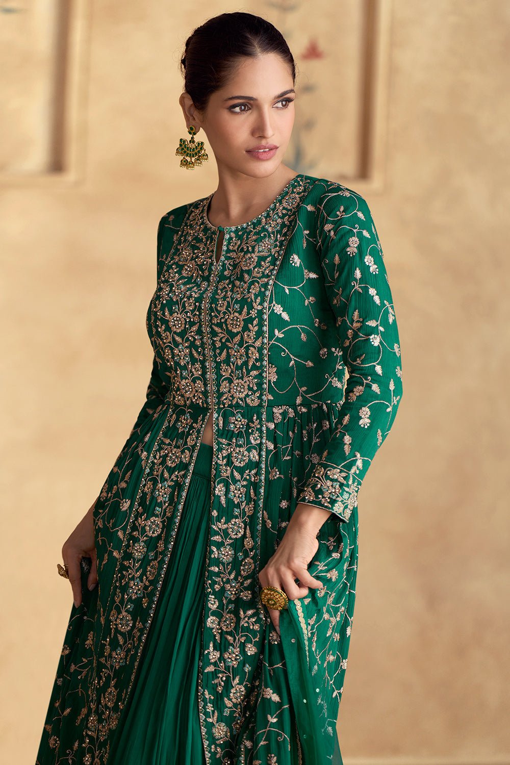 Elegant Floral Green ASFL - Indian Dress House 786