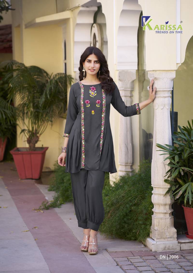 Elegant Floral Grey KCO 2006 FVD - Indian Dress House 786