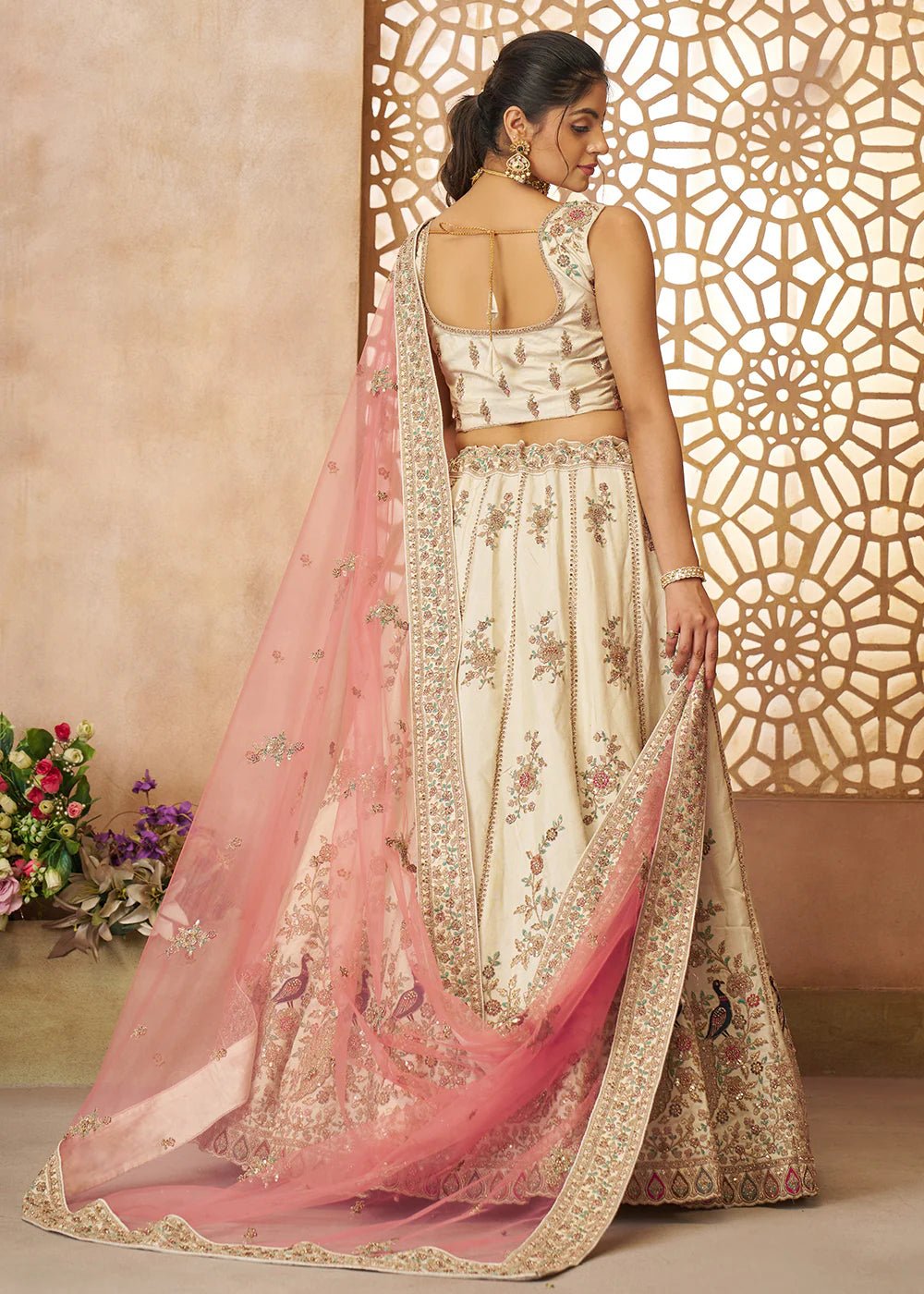 Elegant Floral Peacock KFBL - Indian Dress House 786