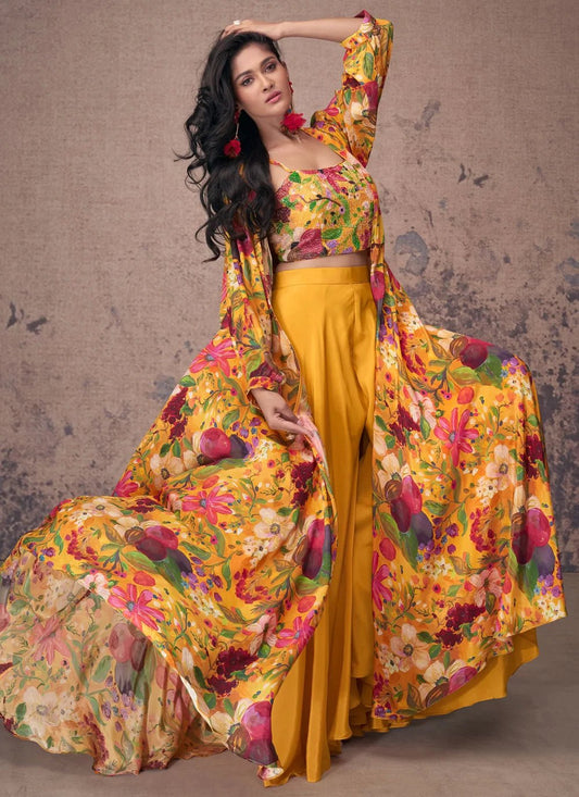 Elegant Floral Yellow SYMP - Indian Dress House 786