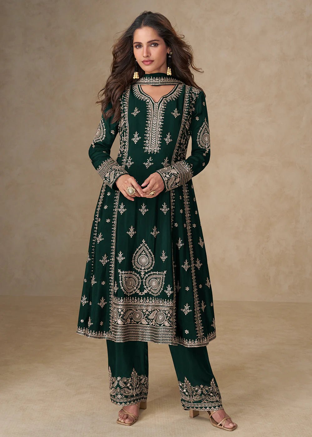 Elegant Green AMSK - Indian Dress House 786