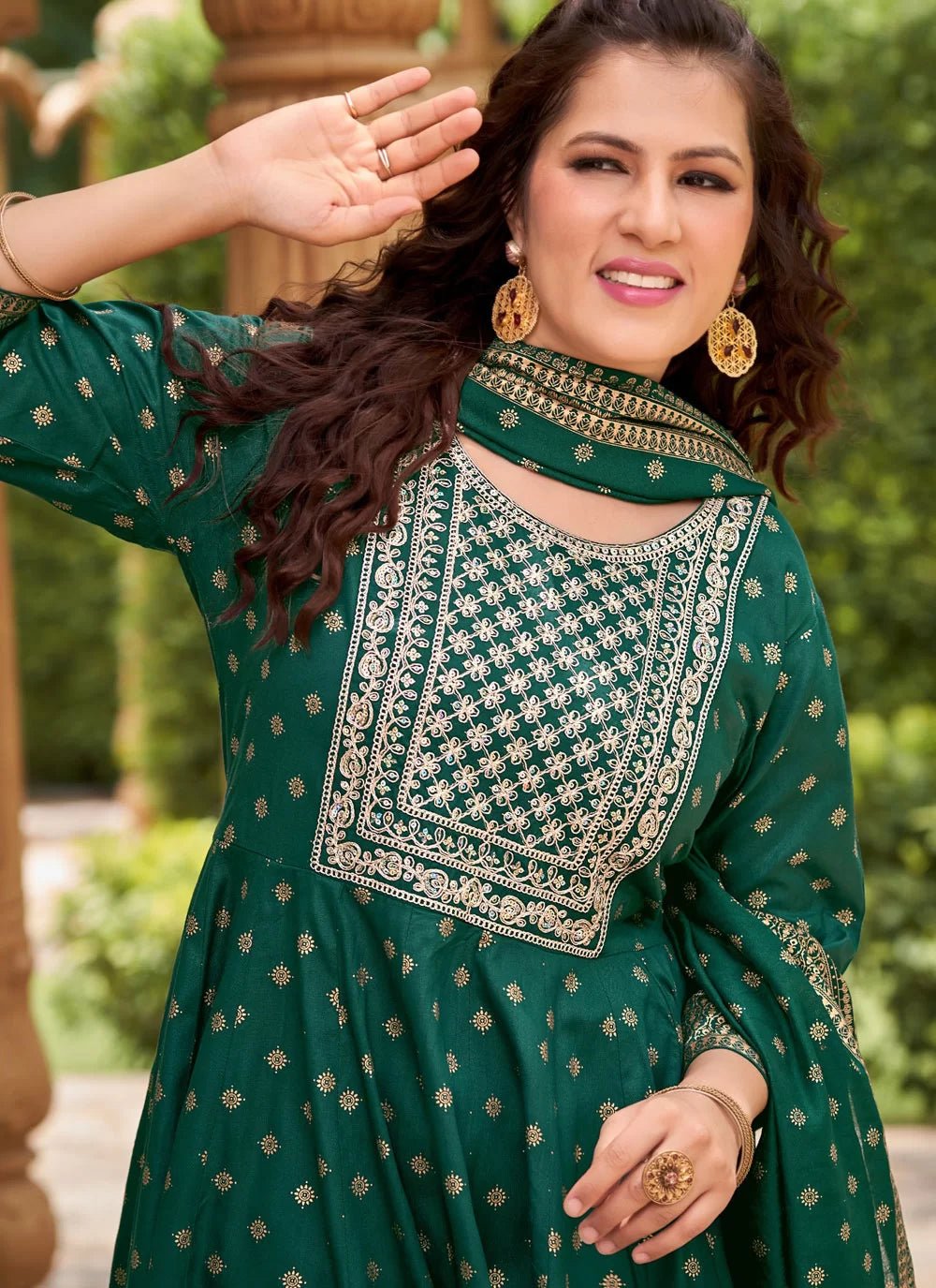 Elegant Green MG 1006 FVD - Indian Dress House 786