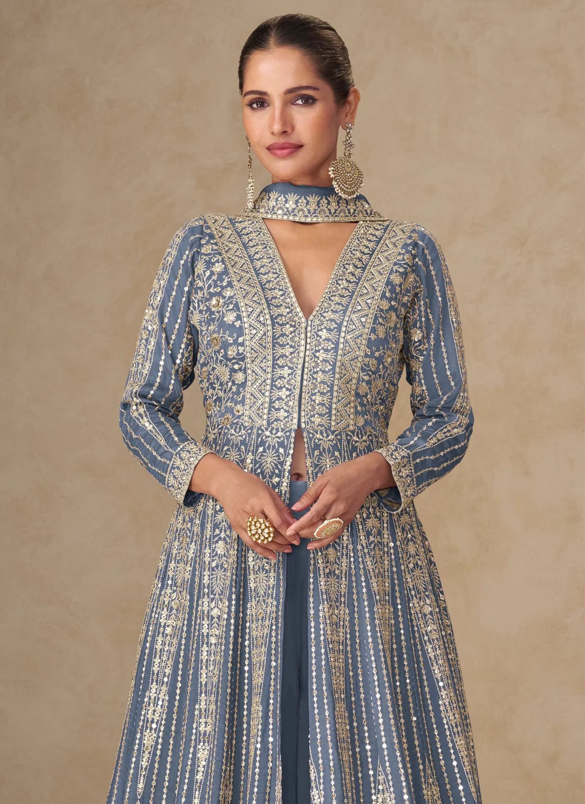 Elegant Grey AMBJ - Indian Dress House 786
