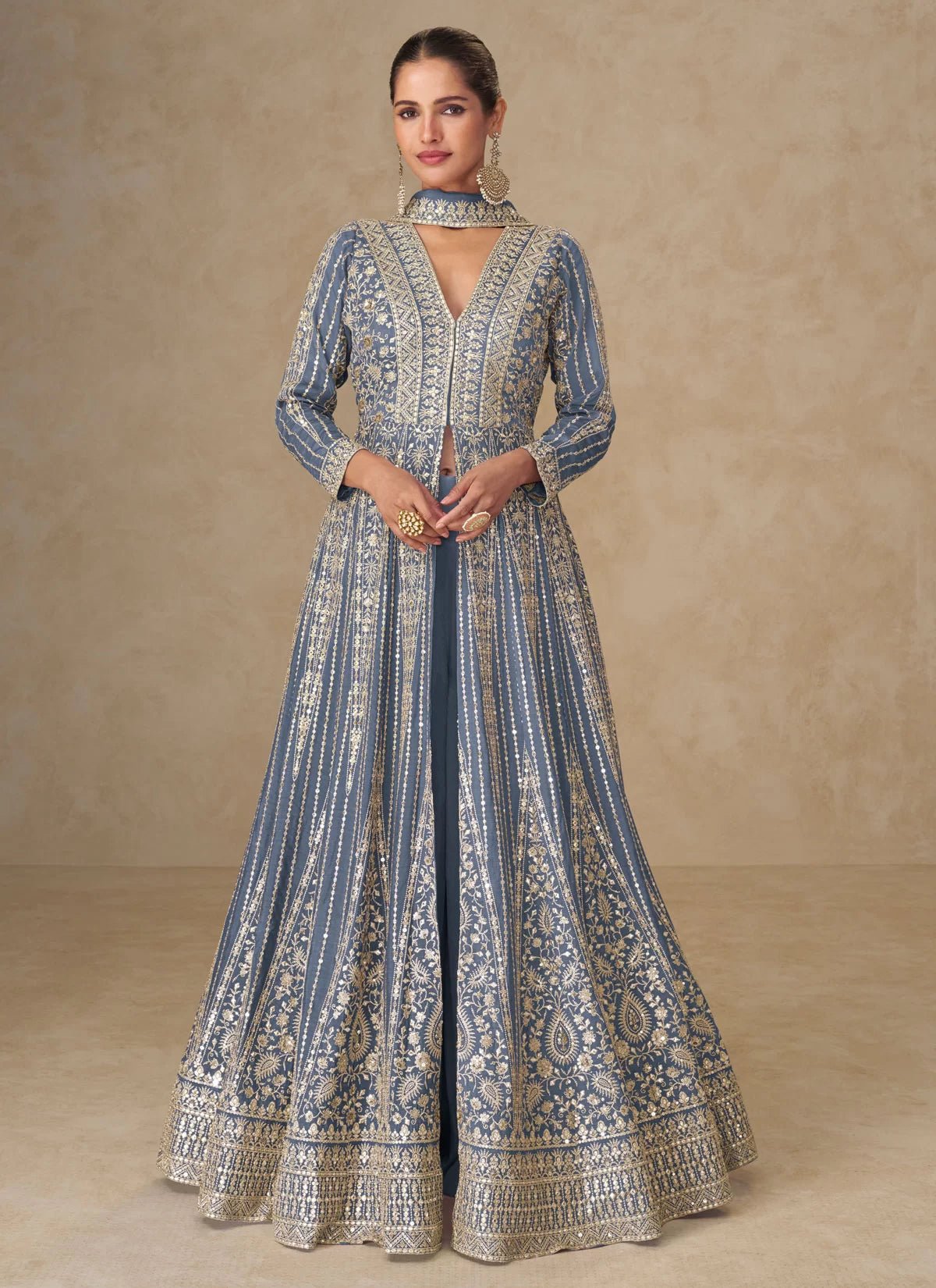 Elegant Grey AMBJ - Indian Dress House 786