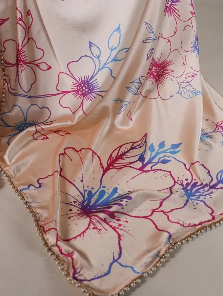 Elegant Peach MC BTS Saree - Indian Dress House 786