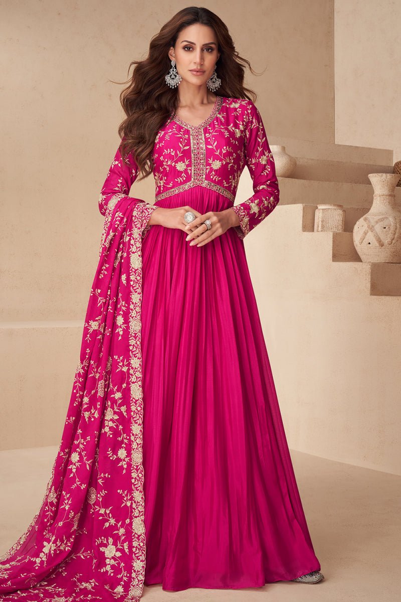 Elegant Pink Floral AKSF - Indian Dress House 786