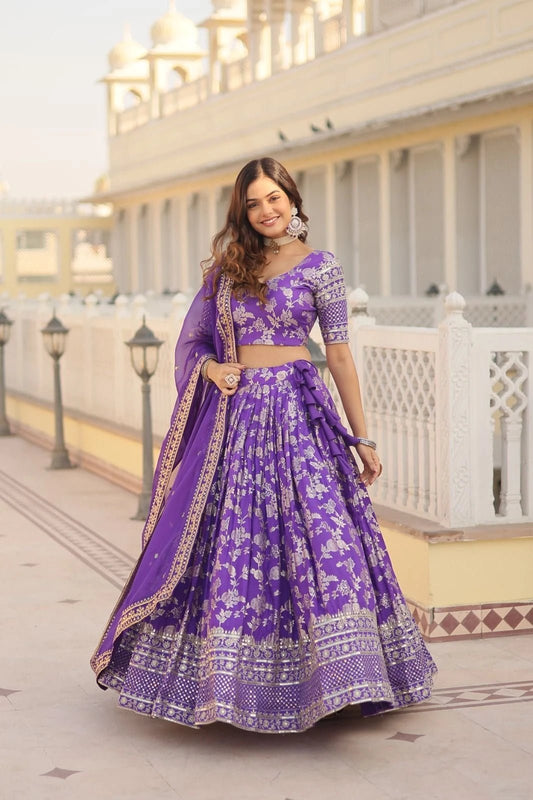 Elegant Purple ANM Lengha - Indian Dress House 786