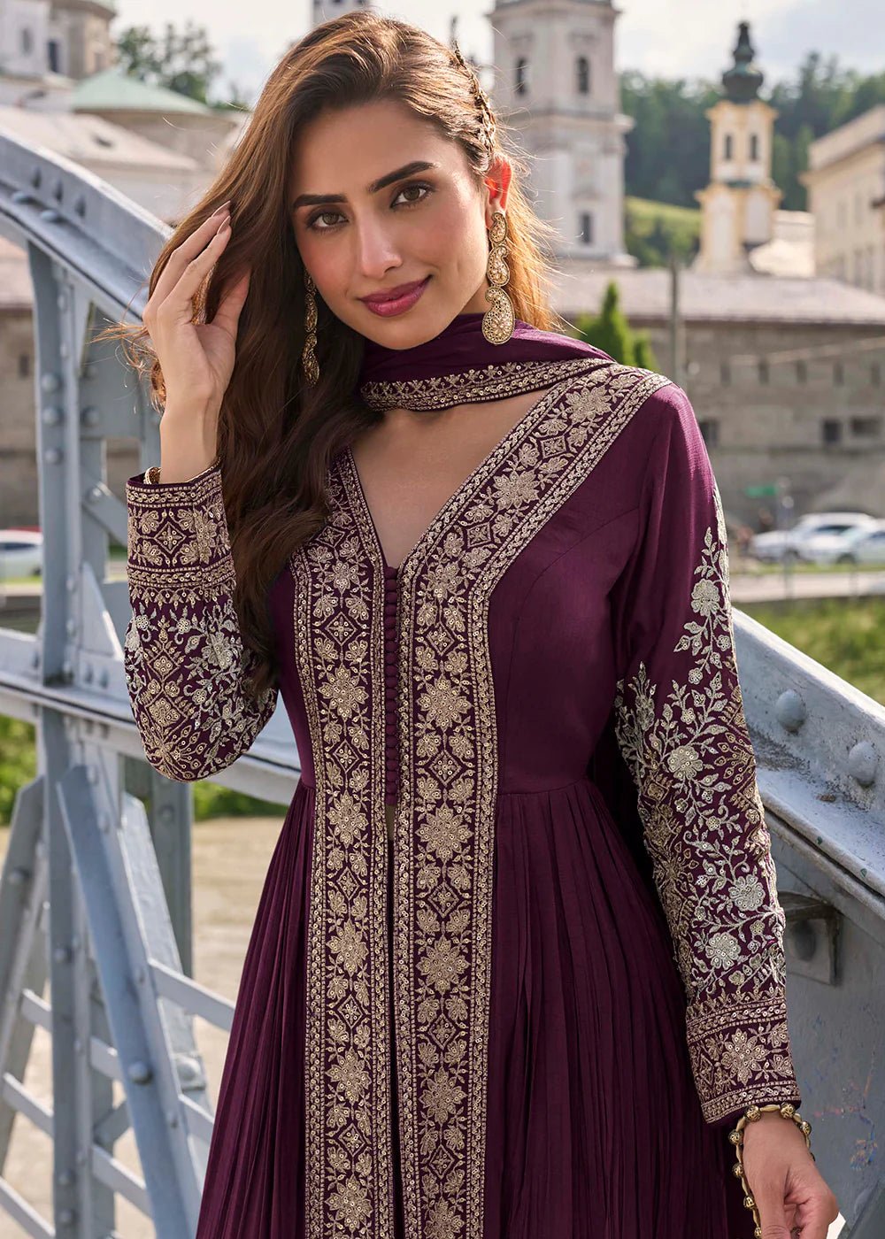Elegant Purple GFJ - Indian Dress House 786