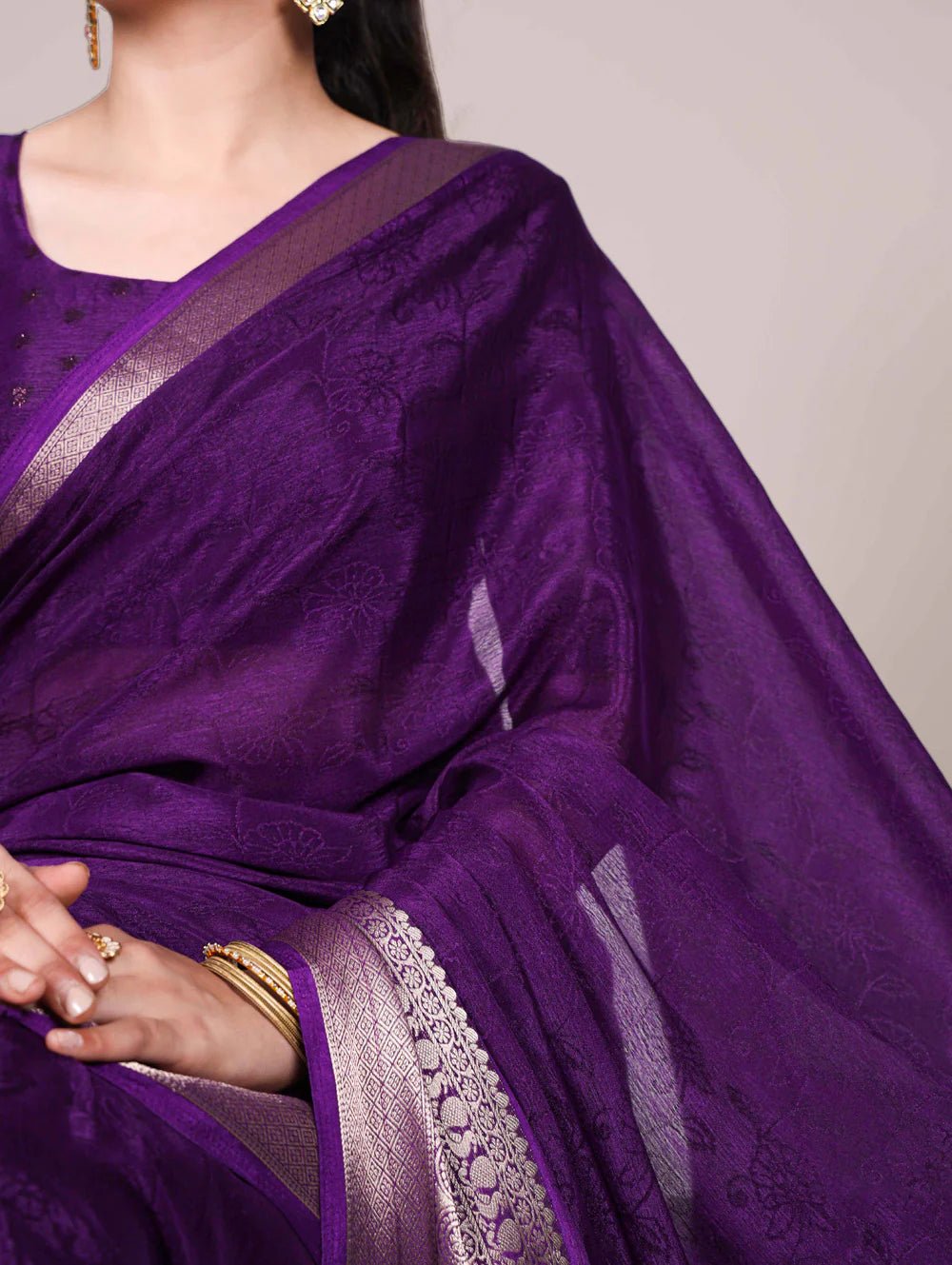Elegant Purple YF Sraee - Indian Dress House 786