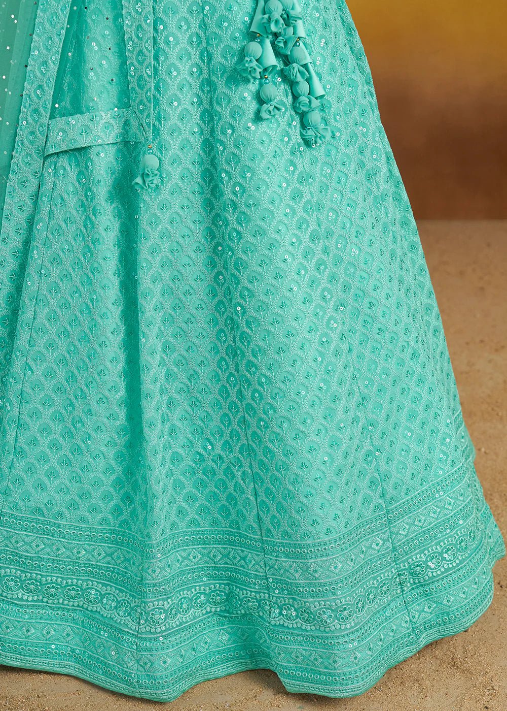 Elegant Turquoise ZFL - Indian Dress House 786