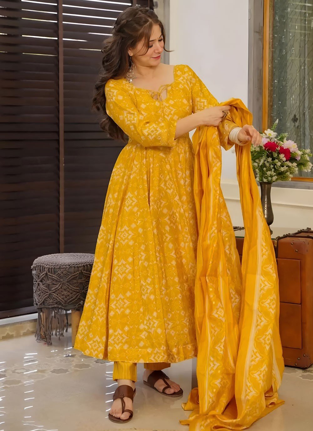 Elegant Yellow LC VYM 1007 FVD - Indian Dress House 786
