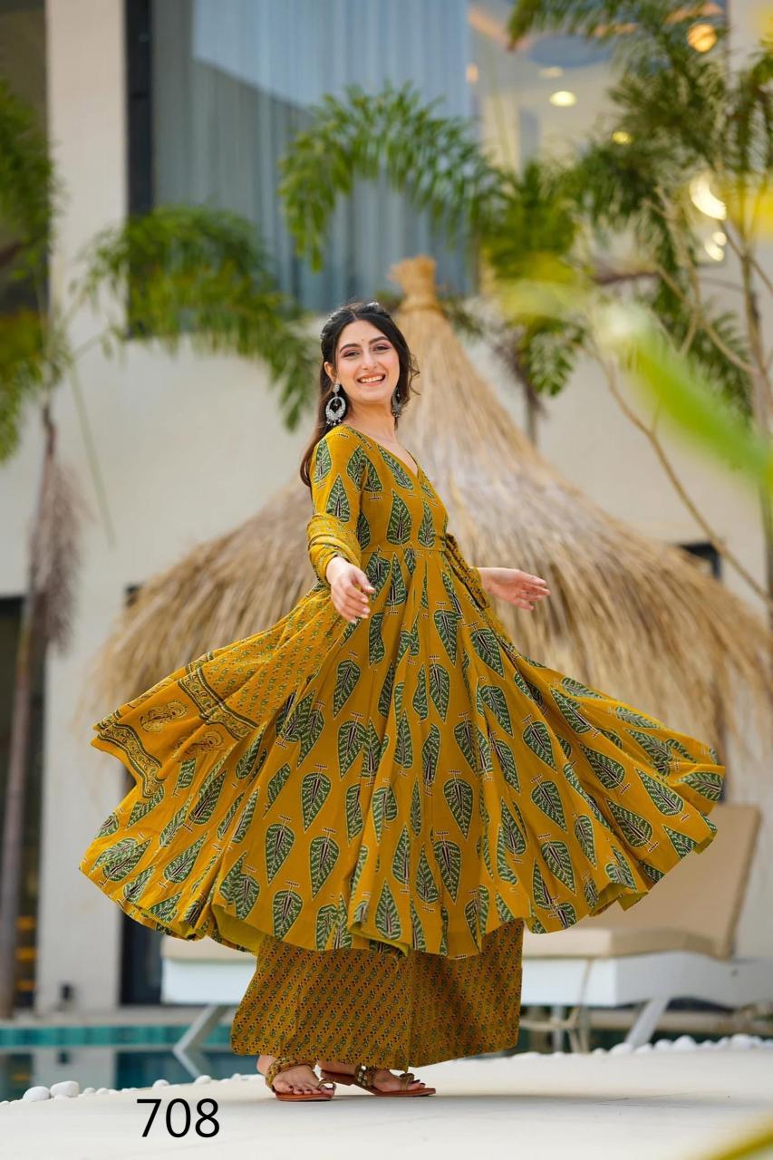 Elegant Yellow Mustard Leaf LC 708 FVD - Indian Dress House 786