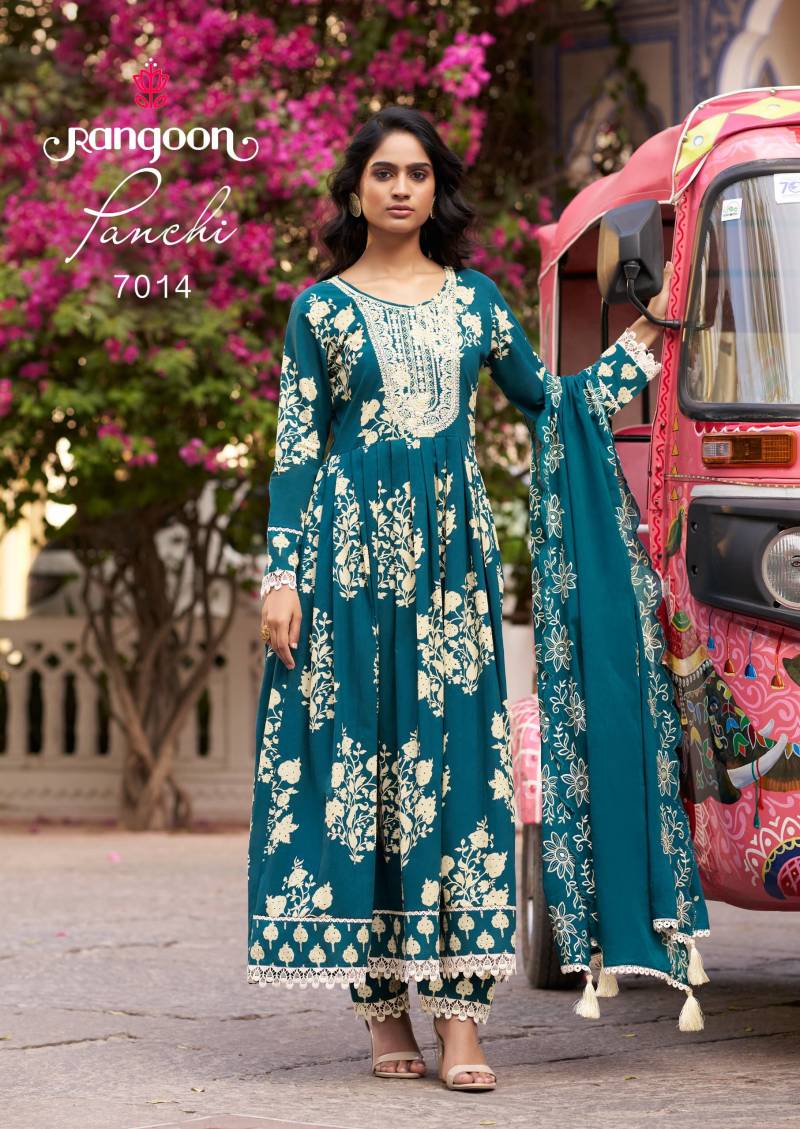 Enchant in Elegant Teal Floral RP 7014 FVD - Indian Dress House 786