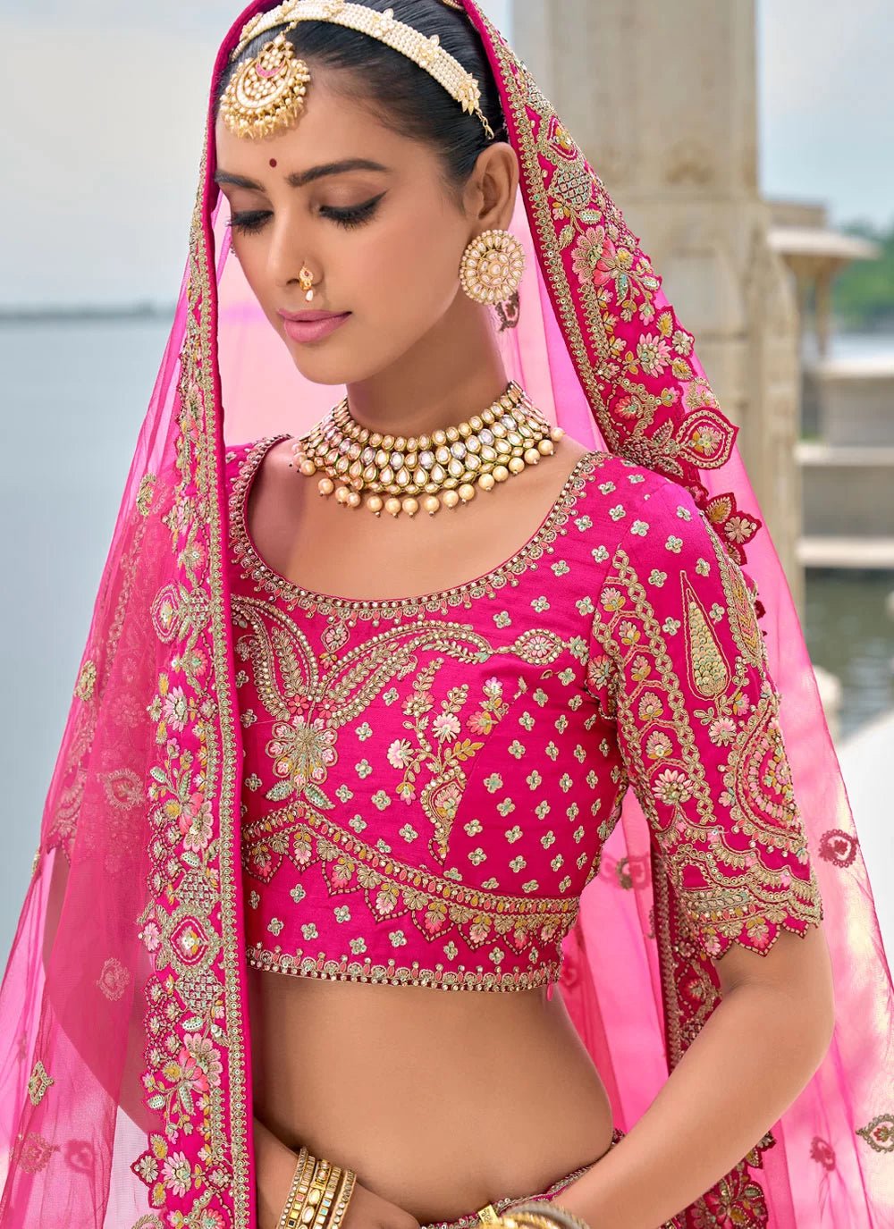 Exciting Floral Rani Pink MC ANARL - Indian Dress House 786
