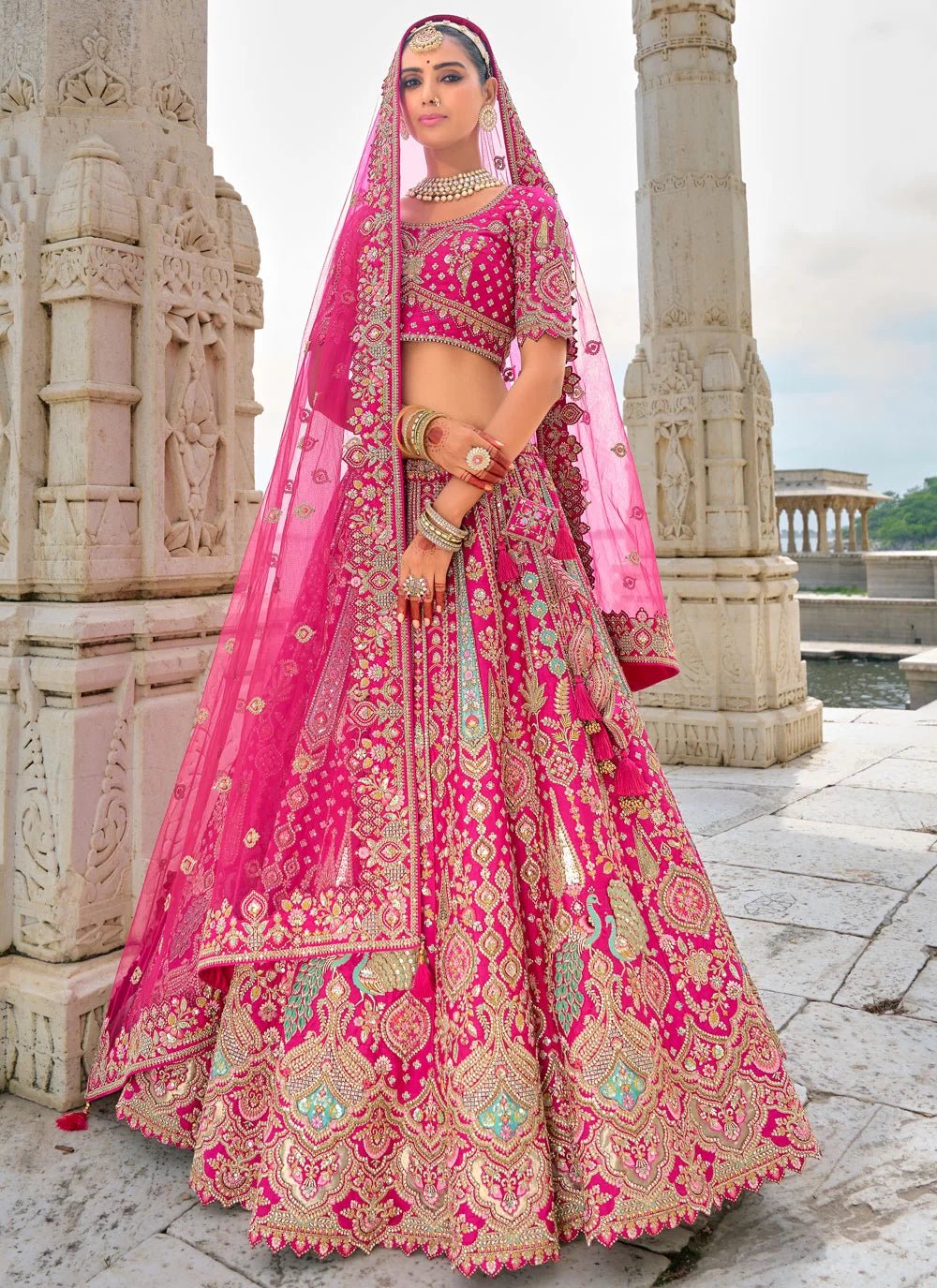 Exciting Floral Rani Pink MC ANARL - Indian Dress House 786