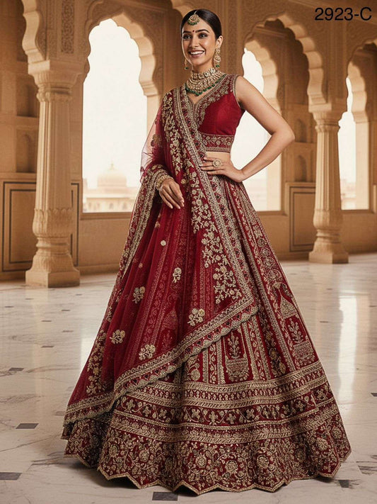Exclusive Bridal Red Lengha - Indian Dress House 786