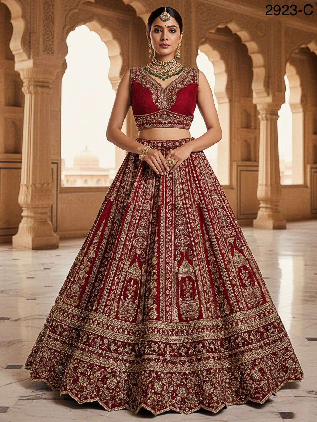 Exclusive Bridal Red Lengha - Indian Dress House 786