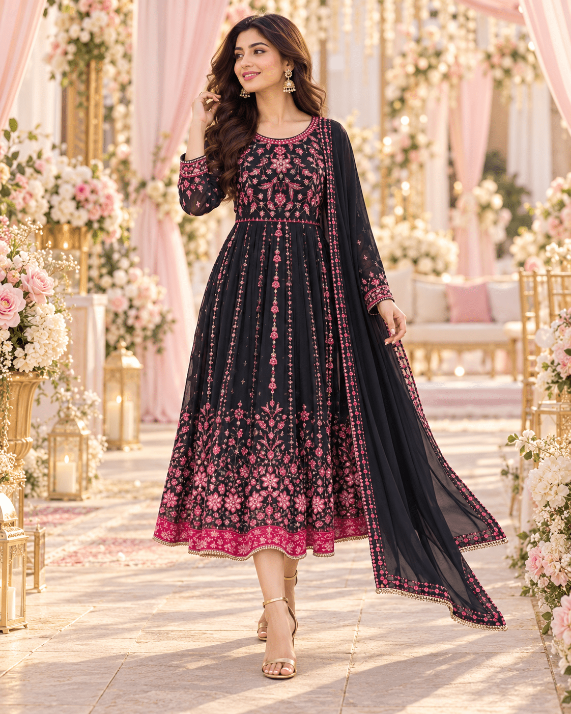 Exclusive Floral Printed ANJZ FVD - Indian Dress House 786