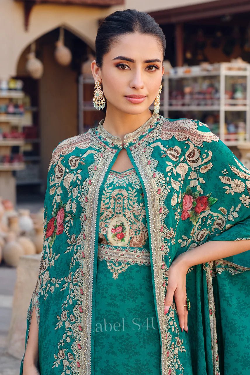 Exclusive Green Floral E SHIV - Indian Dress House 786
