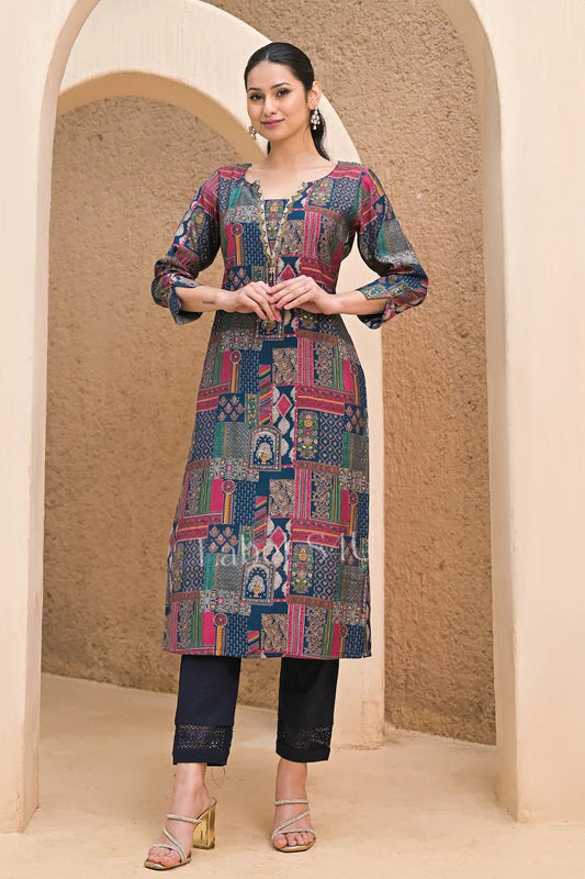 Exclusive Multi Color Grey Blue S4UKT FVD - Indian Dress House 786