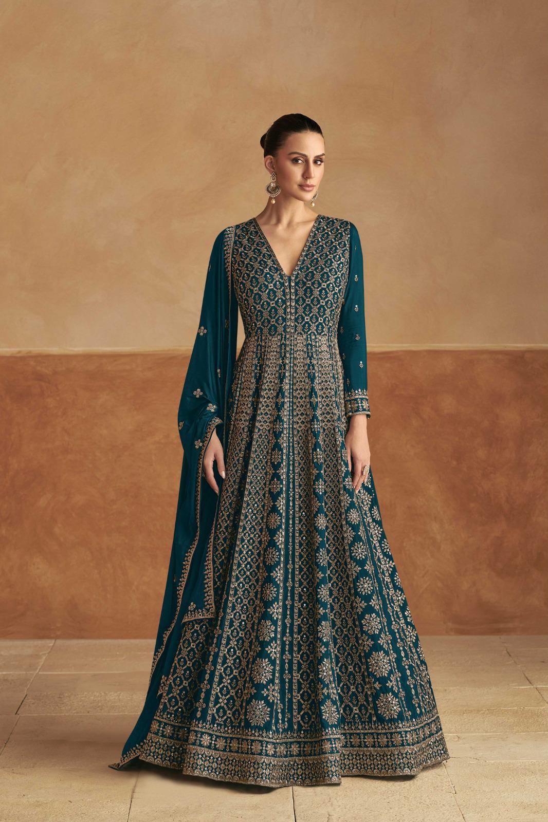 Exclusive Teal & Gold GKN - Indian Dress House 786 Exclusive Teal & Gold GKN - Indian Dress House 786