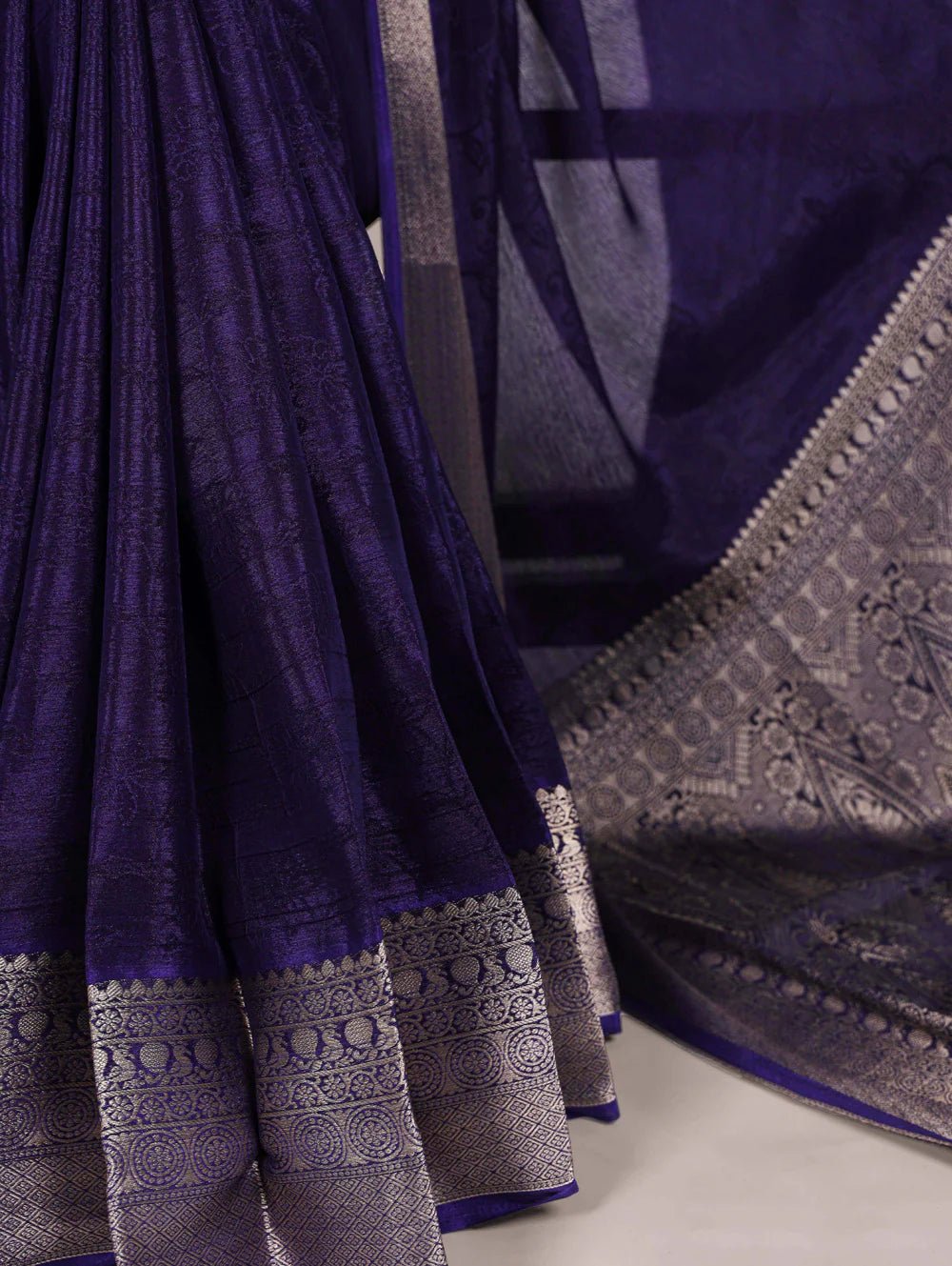 Exquisite Navy Blue YF Saree - Indian Dress House 786