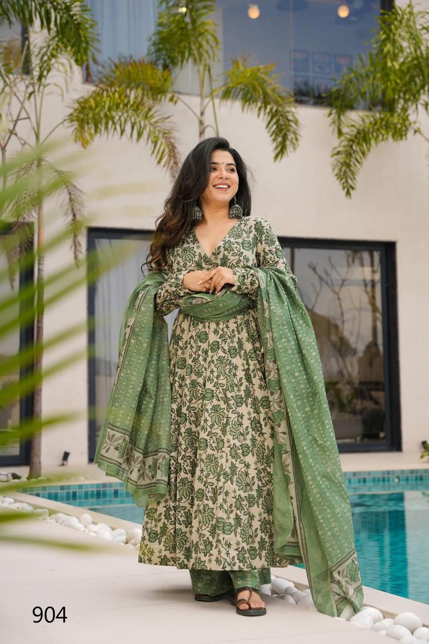 Floral Green LC 904 FVD - Indian Dress House 786